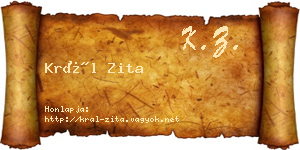 Král Zita névjegykártya