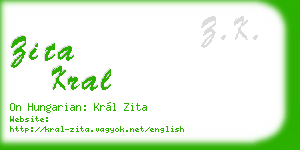zita kral business card